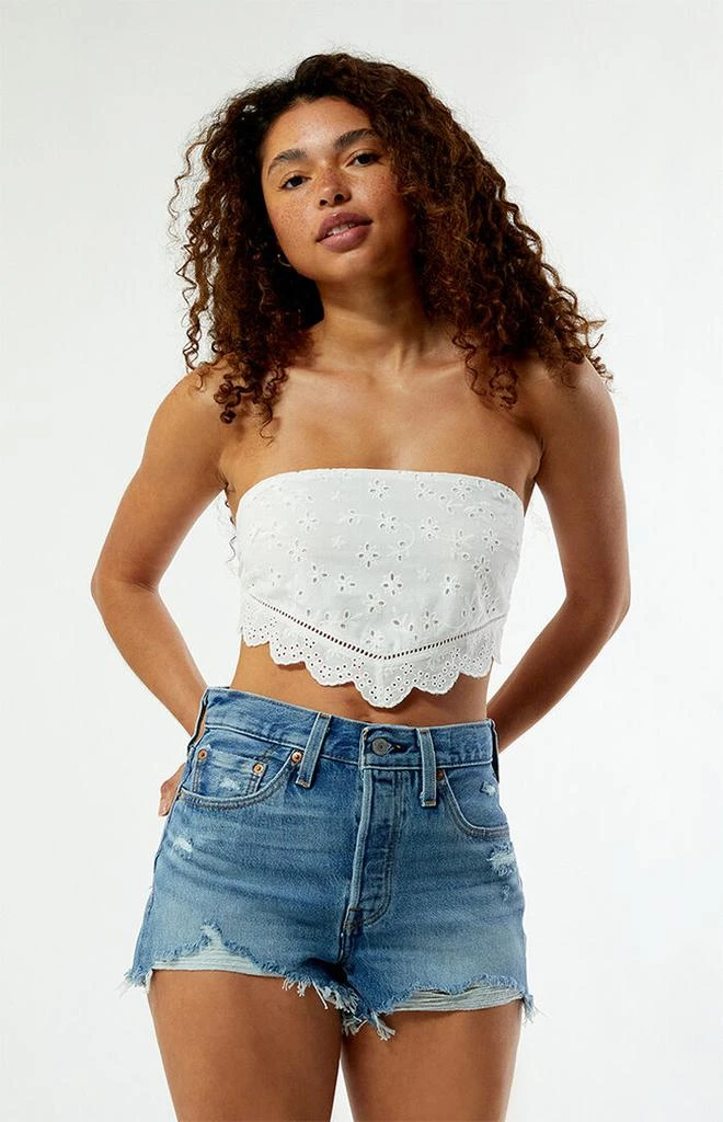 Levi's Medium Indigo 501 Original Ripped Denim Shorts 2