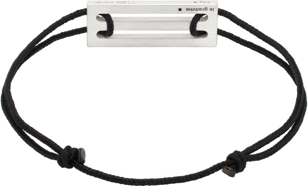 Le Gramme Black Lacquered Cord 'Le 2.5g' Bracelet