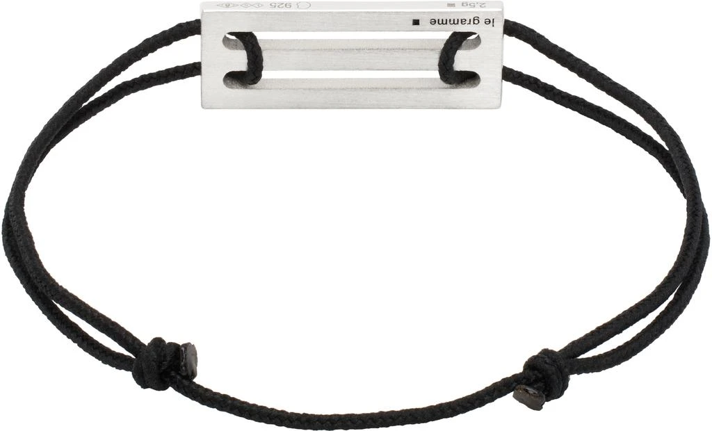Le Gramme Black Lacquered Cord 'Le 2.5g' Bracelet 2