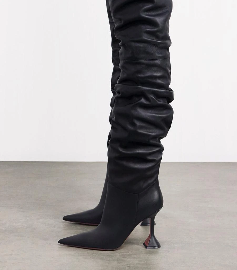 Amina Muaddi Leather Olivia Over-The-Knee Boots 95 2