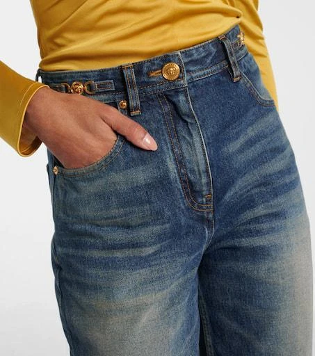 Versace Distressed high-rise wide-leg jeans 4