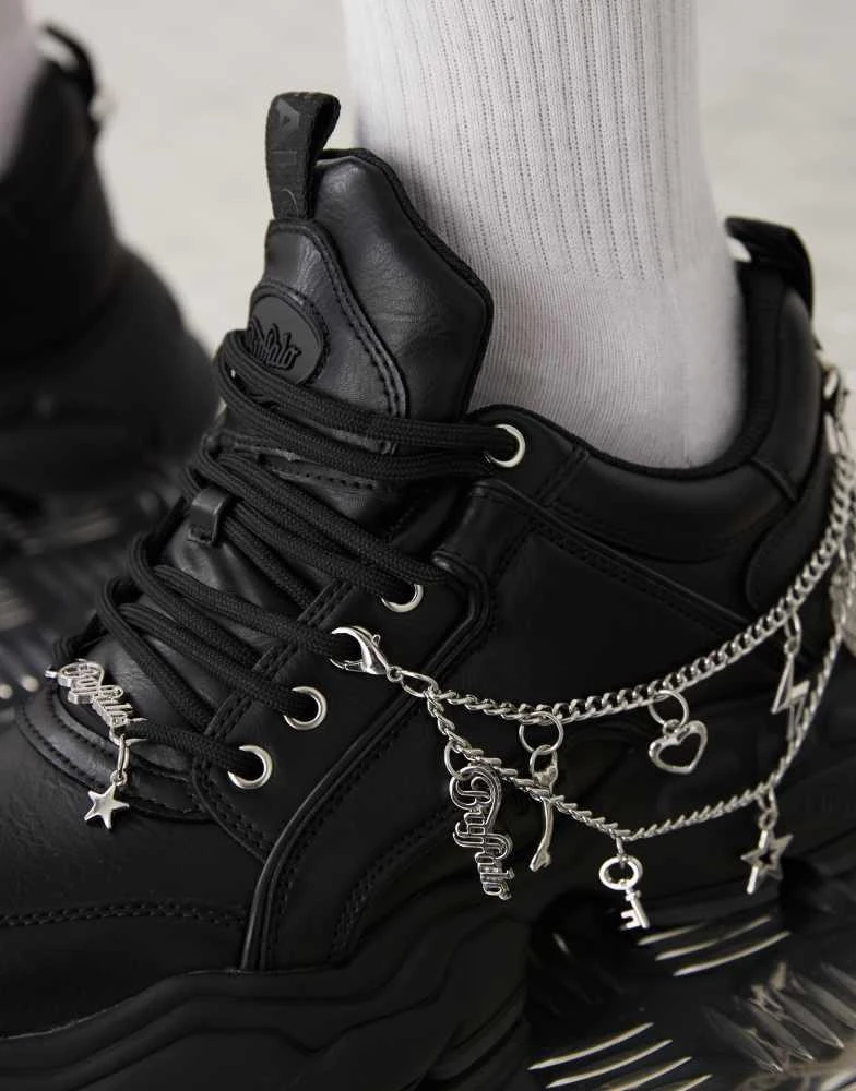Buffalo Buffalo Binary charm chunky shoe in black 2