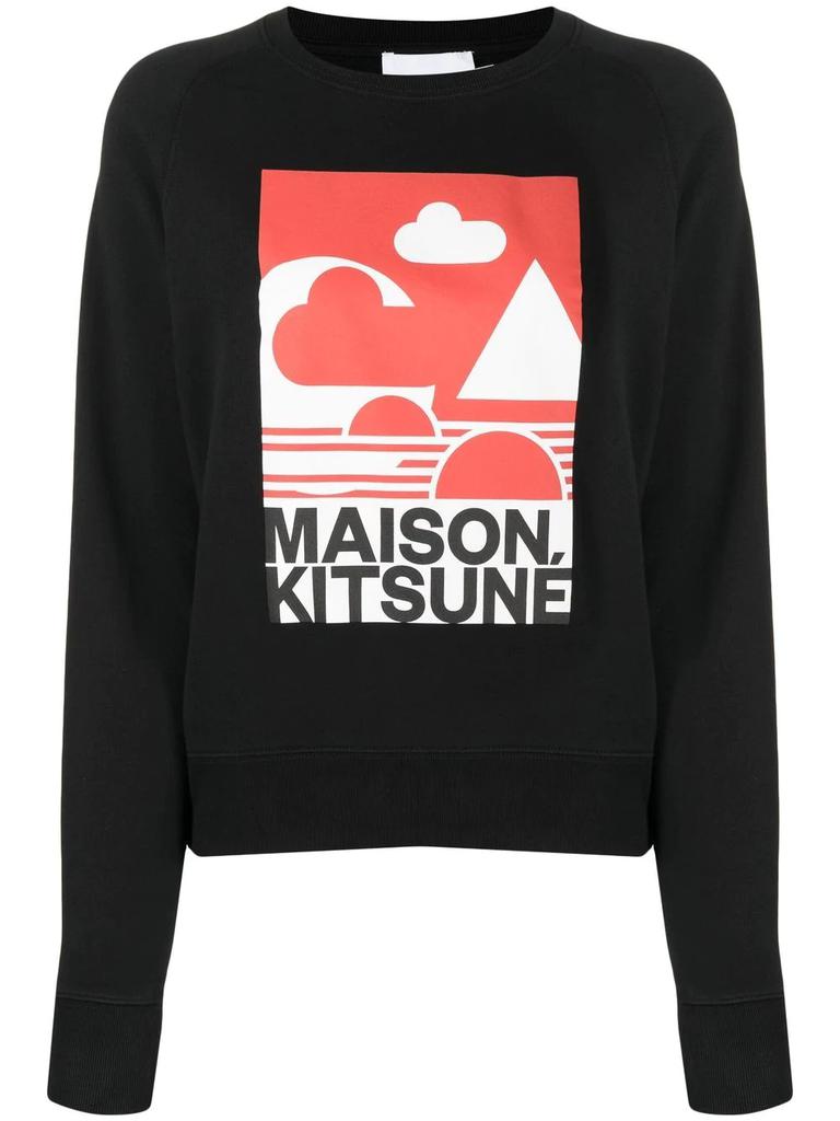Maison Kitsune Anthony Burrill Red Edition sweatshirt - women -  -  - Black