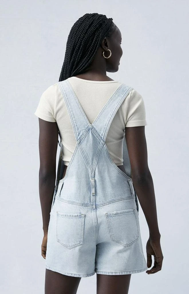 PacSun Eco Light Indigo Denim Short Overalls 4