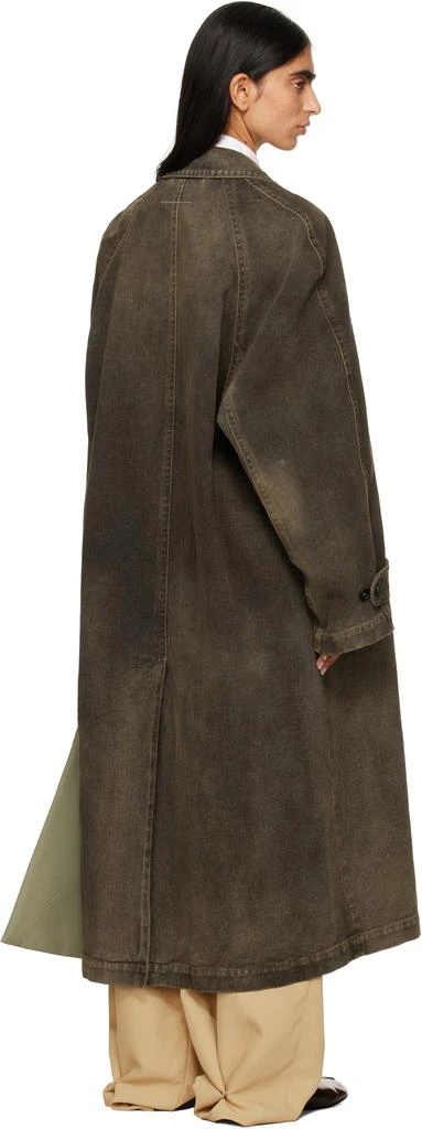 MM6 Brown Faded Denim Coat 3
