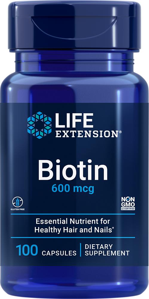 Life Extension Life Extension Biotin, 100 - 600 mcg (600 mcg, 100 capsules)