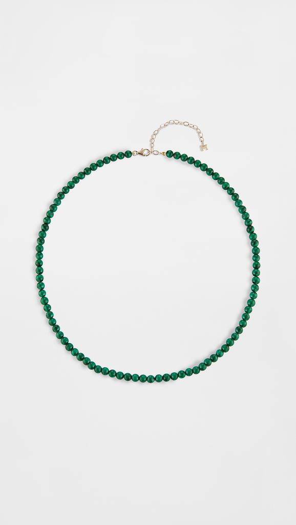 MATEO Malachite Beaded Necklace - 4mm Beads