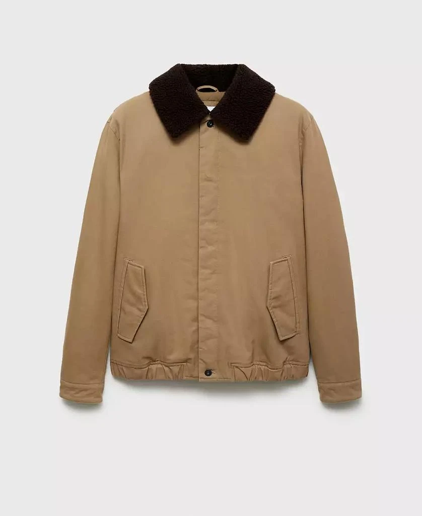 Mango Men
s Sheepskin Collar Quilted Jacket 2