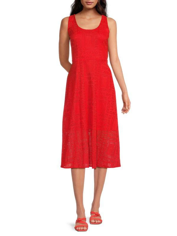 Karl Lagerfeld Paris Logo Lace Midi Dress 1