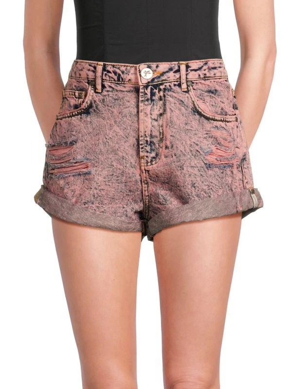 One Teaspoon High Rise Bandits Distressed Denim Shorts 1