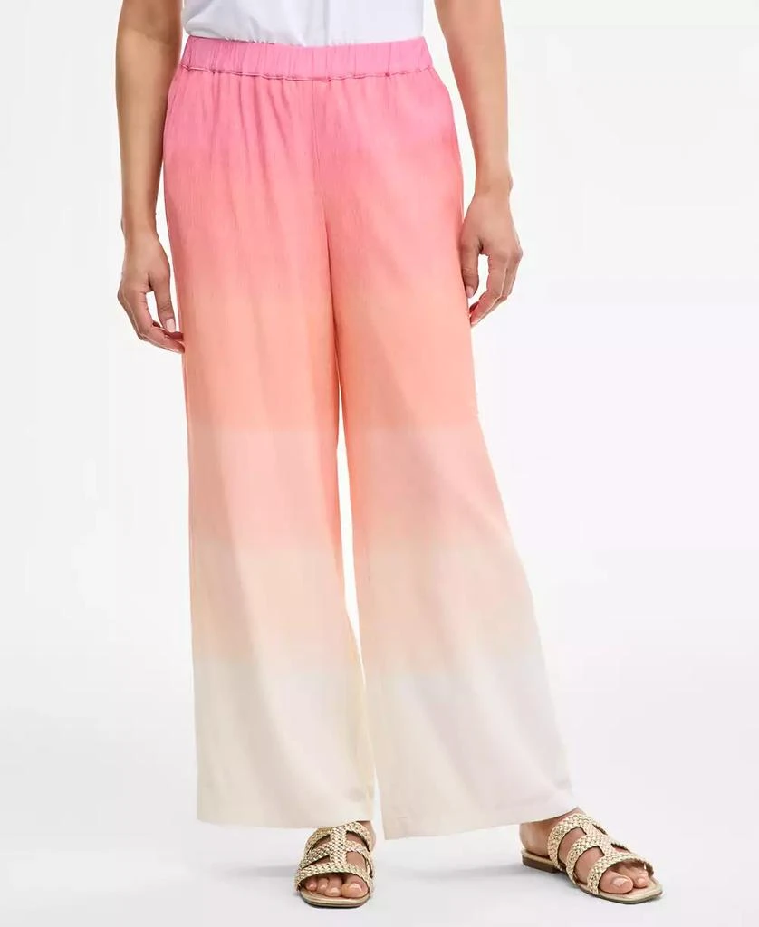 JM Collection Women's Ombre Crinkle Wide-Leg Pants, Exclusively at Macy's 3