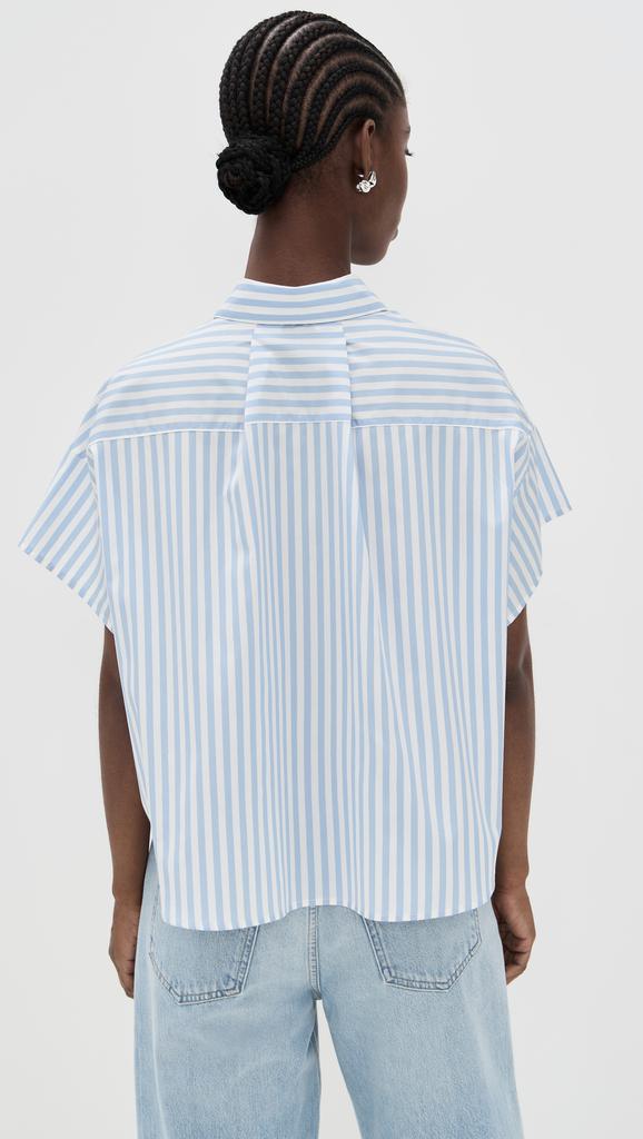 Rag & Bone Martha Short Sleeve Stripe Poplin Shirt