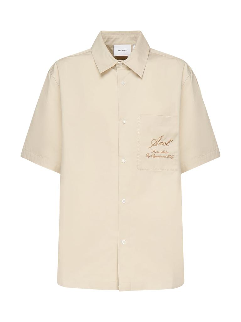 Axel Arigato Stitch Shirt In Beige Cotton