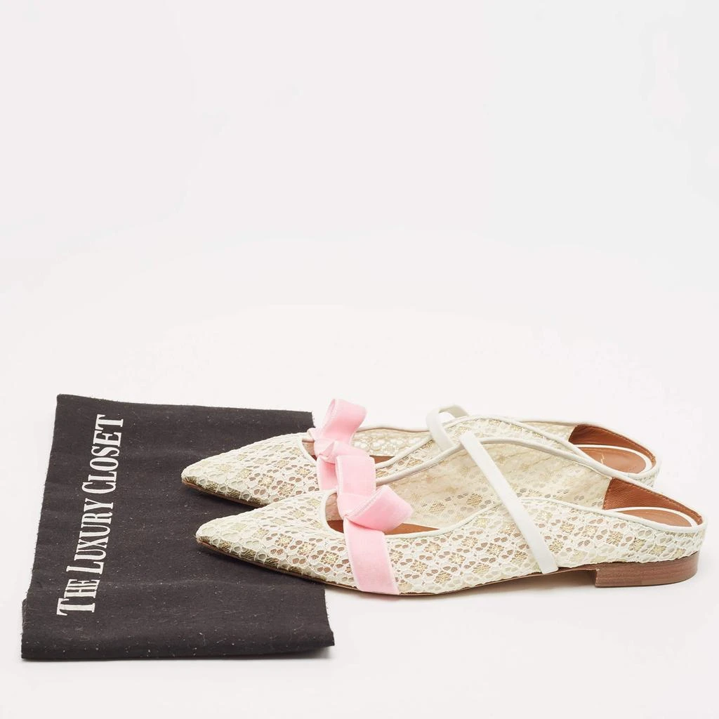 Malone Souliers Malone Souliers White/Pink Lace and Leather Maureen Flat Sandals Size 37.5 9