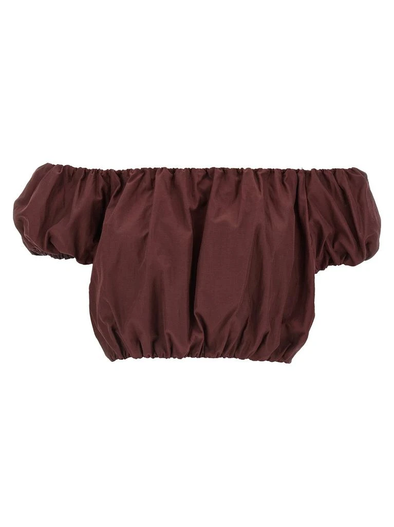 The Andamane The Andamane Ballon-Sleeved Cropped Top 1
