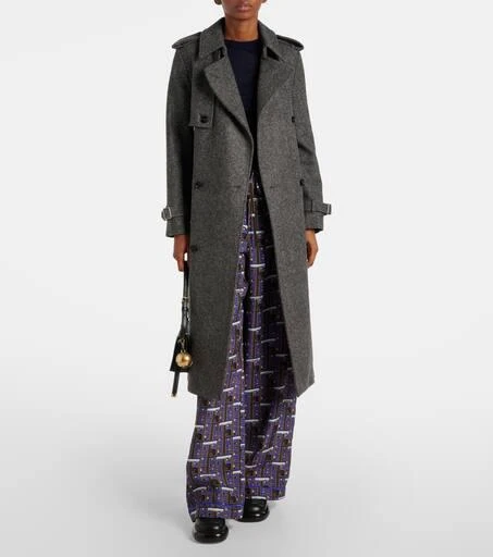 Burberry Checked silk straight pants 2