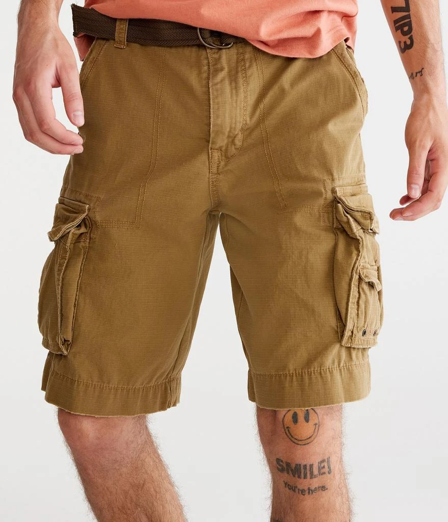 Aeropostale Mens Men's Solid Belted Cargo Shorts*** Black 1