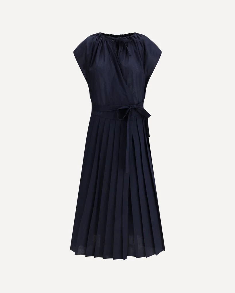 knee length dresses for ladies Pink Muslin Jamdani Midi Dress – Label Saya main image 0
