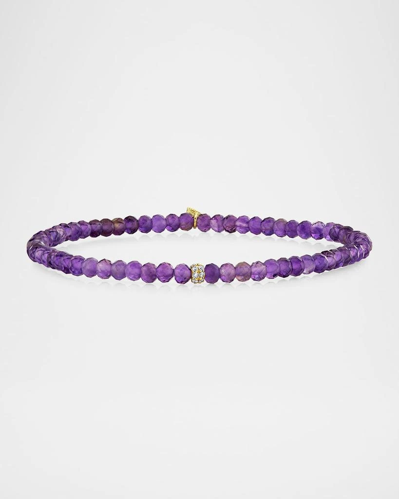 Sydney Evan Diamond Pave Rondelle on Amethyst Bracelet