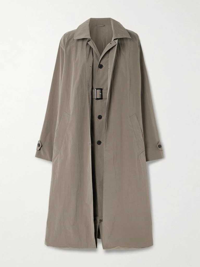 ssstein Layered Crinkled-shell Trench Coat - Taupe