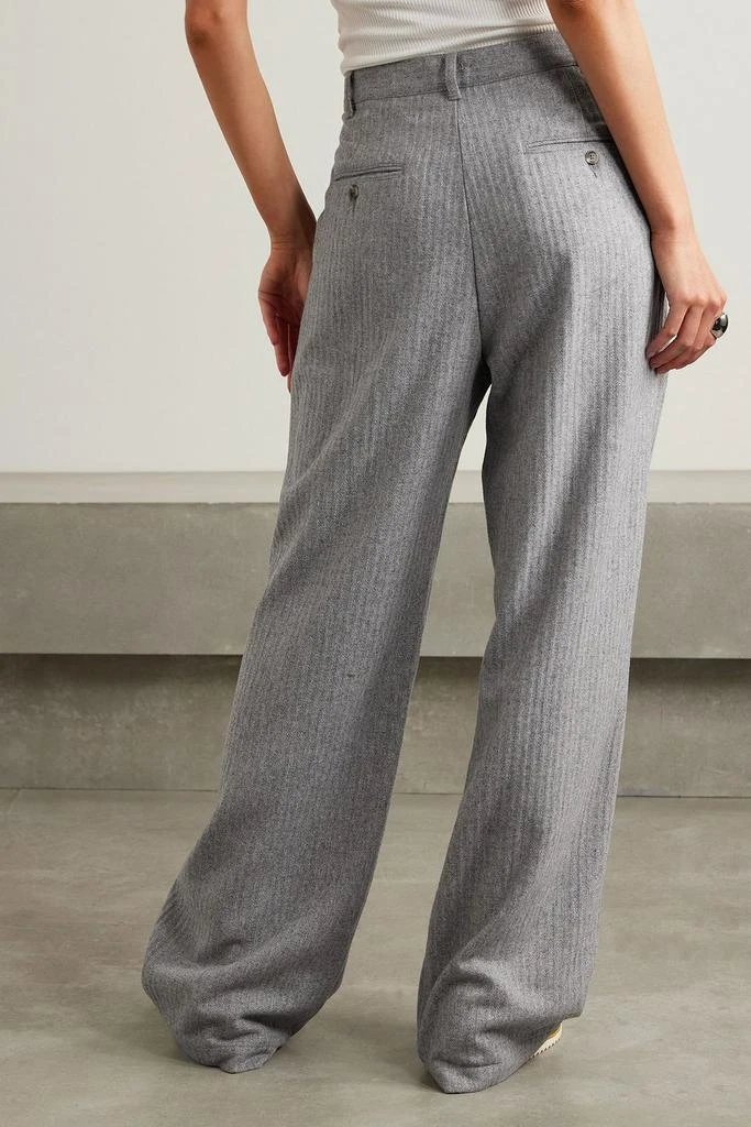 Denimist Pleated striped wool-blend wide-leg pants 3