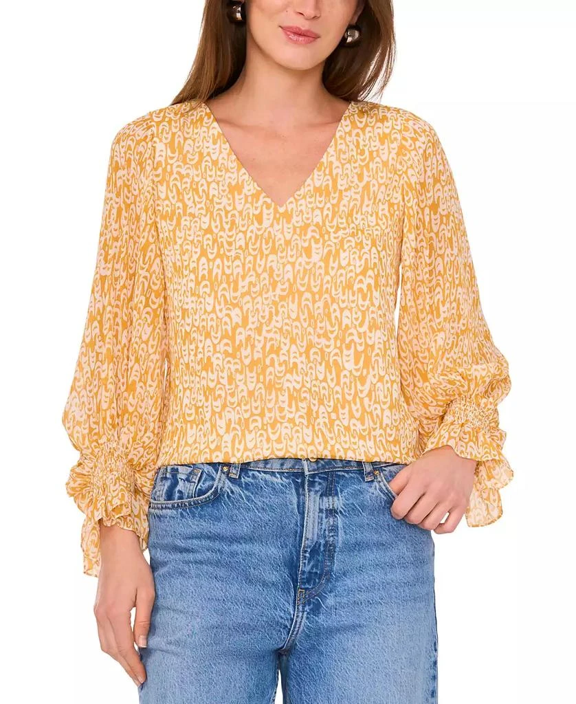 Vince Camuto Women's V-Neck Balloon-Sleeve Blouse 1