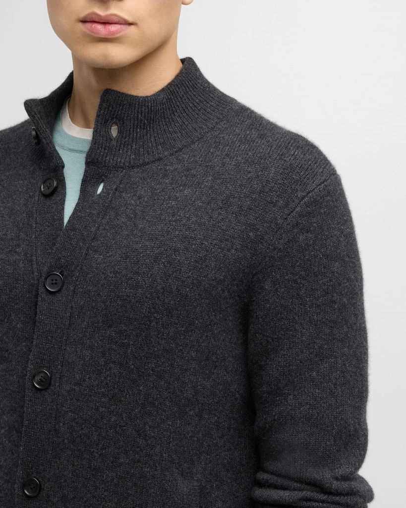 Neiman Marcus Men's Mock Neck Cashmere Cardigan 6