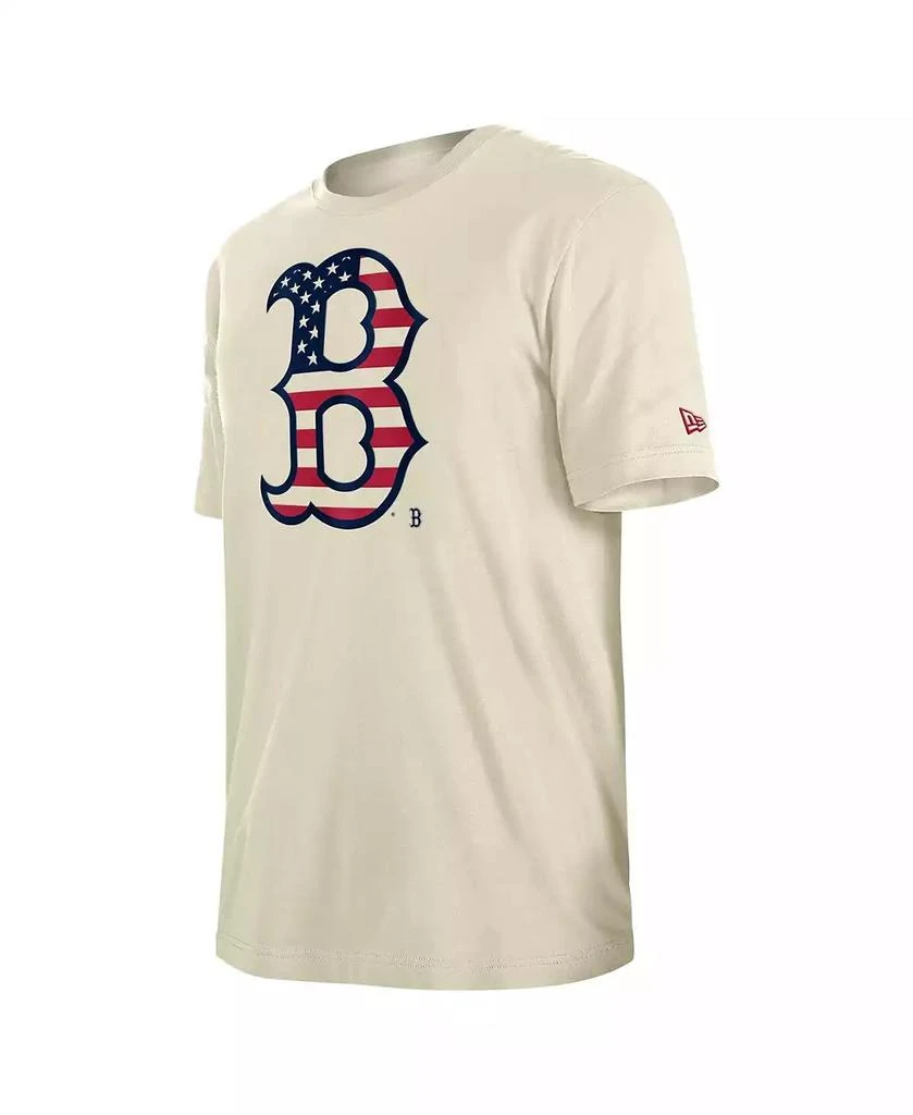 New Era Men's Cream Boston Red Sox 4th of July Flag Fill T-Shirt 2