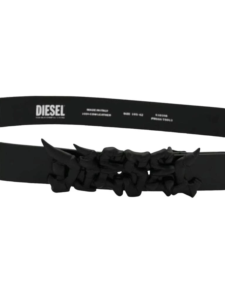 Diesel Slim Black Cowhide Leather Belt 2