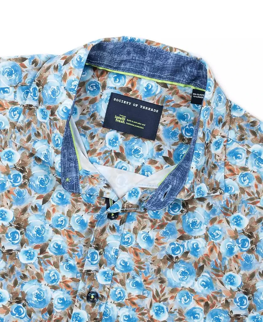 Society of Threads Men's Slim-Fit Performance Stretch Floral Print Long-Sleeve Button-Down Shirt 4