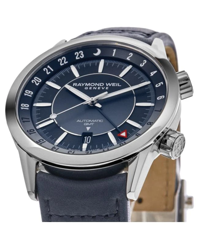 Raymond Weil Raymond Weil Freelancer Automatic GMT Blue Dial Leather Strap Men's Watch 2761-STC-50001 2