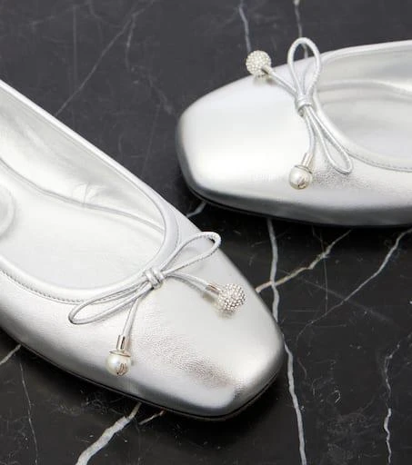 Jimmy Choo Elme metallic leather ballet flats 6