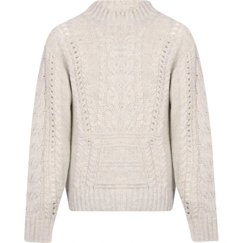 Designers Remix Girls Cable knit wool sweater in oatmeal 1