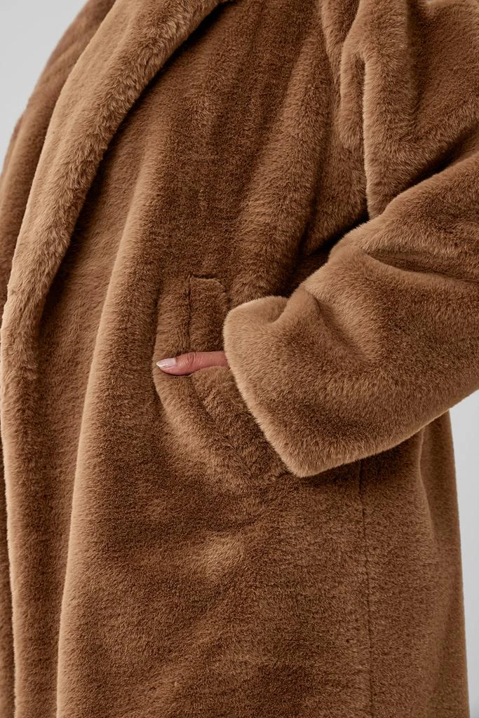 Alo Oversized Faux Fur Trench - Toasted Almond 9