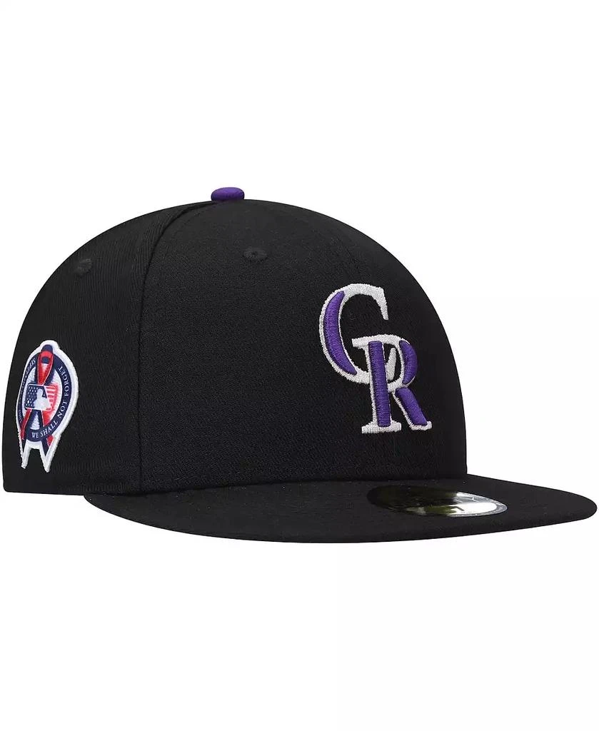 New Era Men's Black Colorado Rockies 9/11 Memorial Side Patch 59Fifty Fitted Hat 1