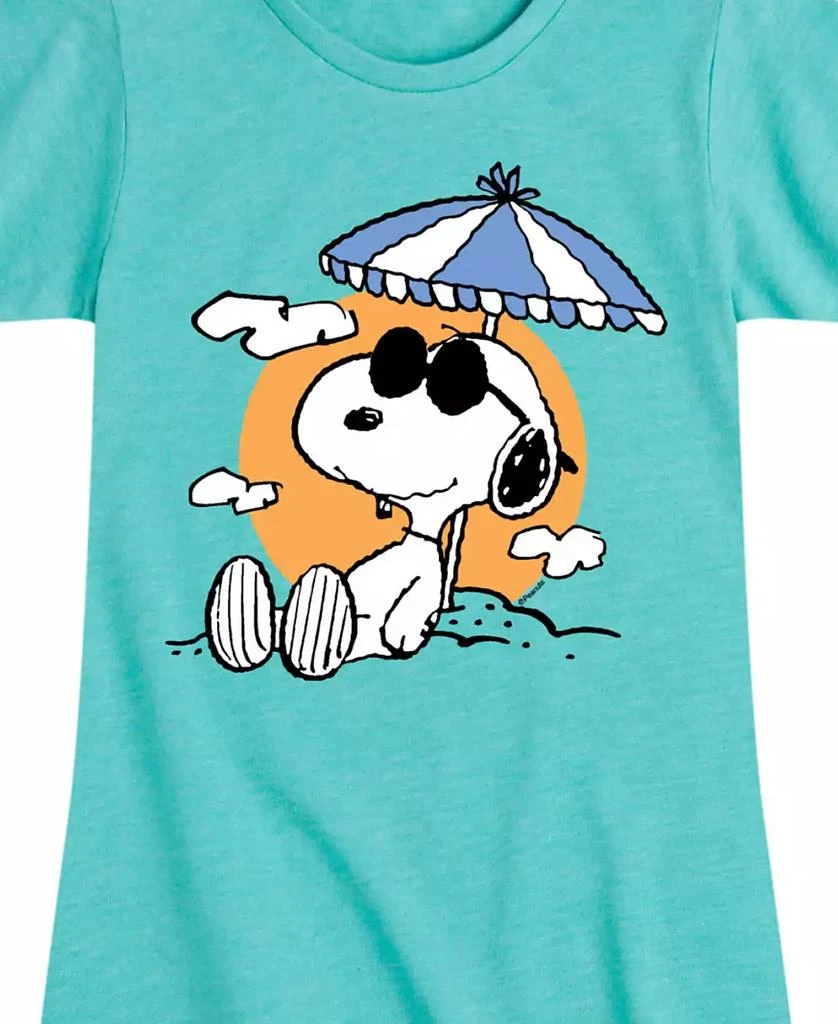Peanuts Big Girls Snoopy Beach Graphic Short Sleeve T-Shirt 3