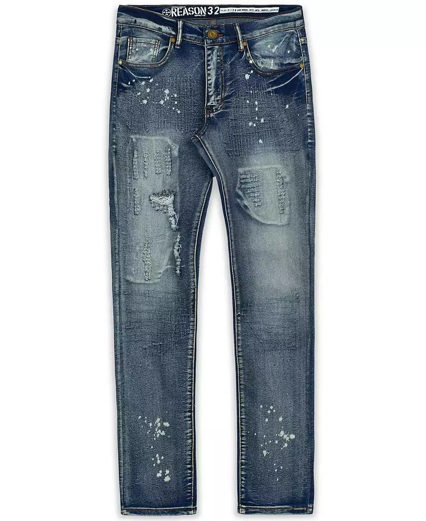Reason Men's Big and Tall Stitchworks Skinny Denim Jeans 1