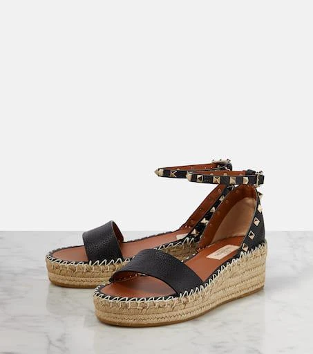 Valentino Rockstud leather espadrille wedges 5