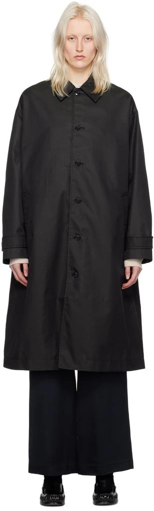 6397 Black Button Trench Coat 1