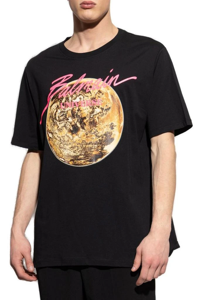 Balmain Balmain Universe Logo Printed And Planet T-Shirt 2