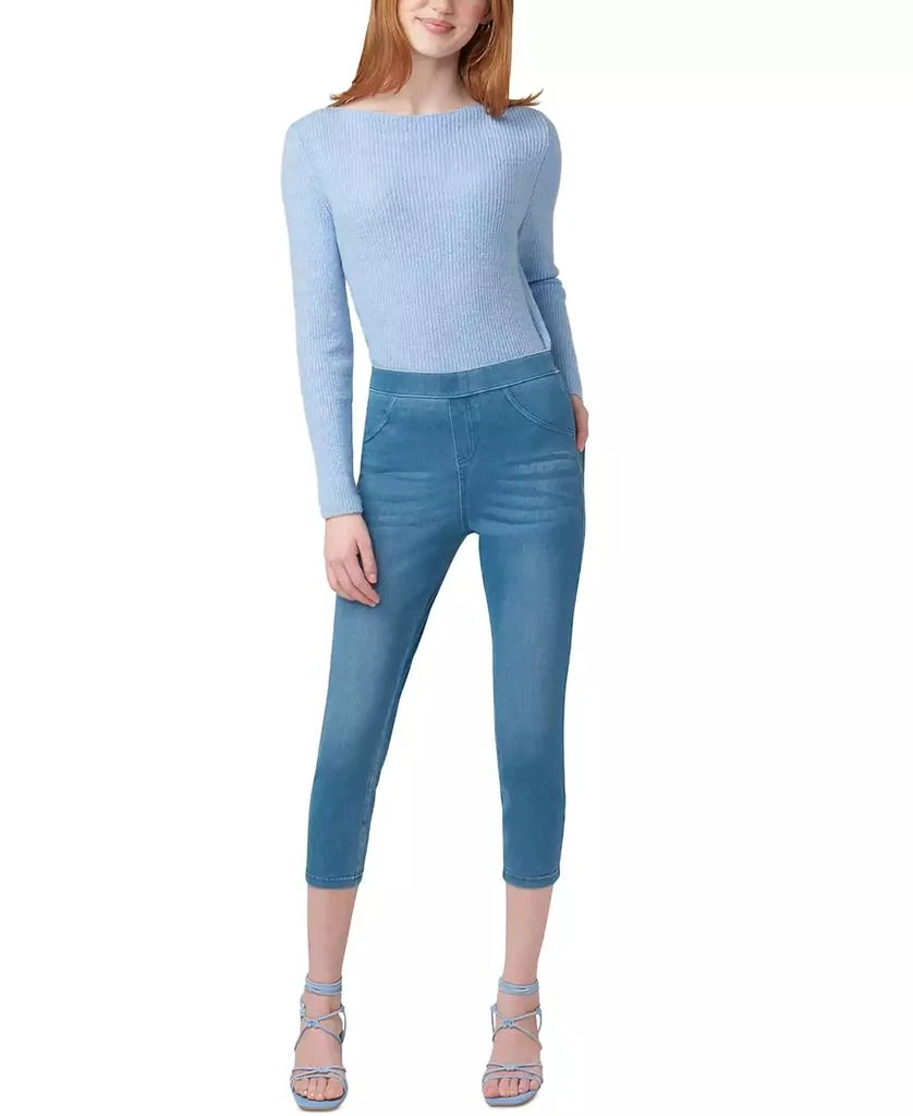 Hue Women's Mid-Rise Pull-On Denim Capri Leggings 8