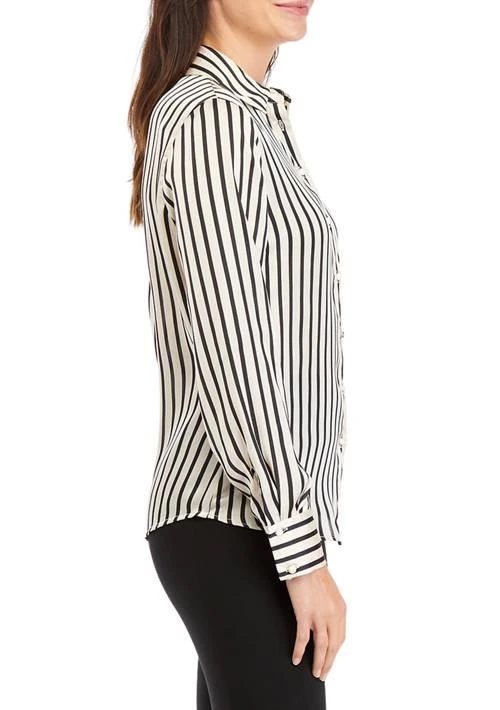 Industry Womens Vertical Stripe Button Down Top 3