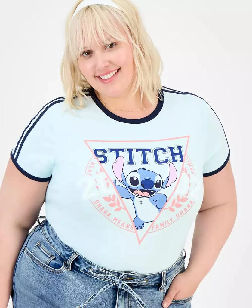 Disney Trendy Plus Athletic Stitch Ringer Tee 1
