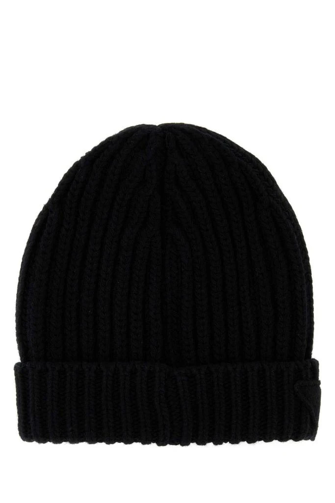 Prada Black Wool Blend Beanie Hat 2