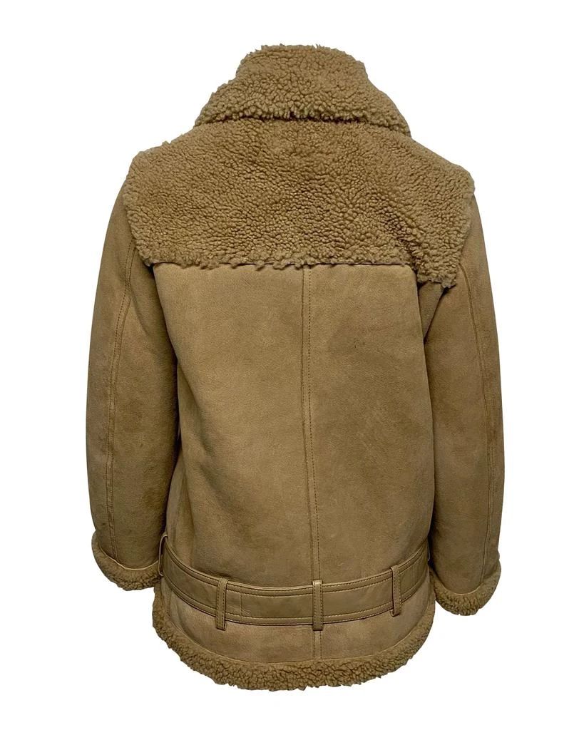 Maje Gombery Shearling Jacket in Beige Suede 2