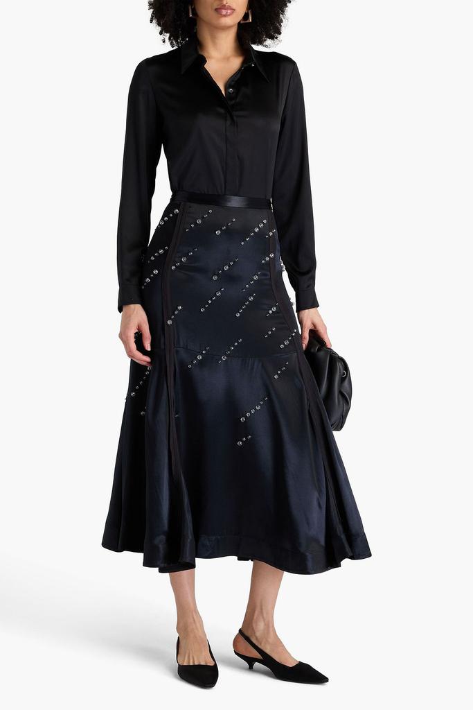 3.1 Phillip Lim Bead-embellished satin midi skirt