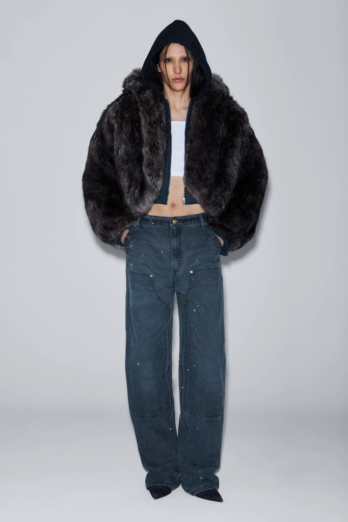 Alexander Wang crystal hotfix high waisted workwear carpenter pants in cotton 3