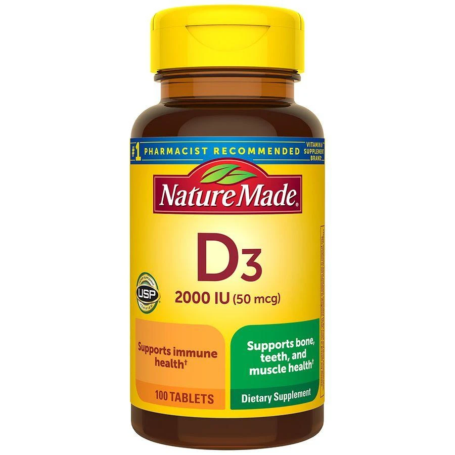 Nature Made Vitamin D3 2000 IU (50 mcg) Tablets 1