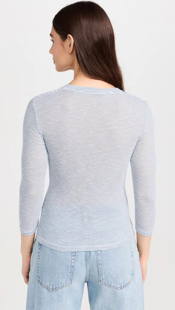 Vince Micro Stripe 3/4 Sleeve Crew Tee 2