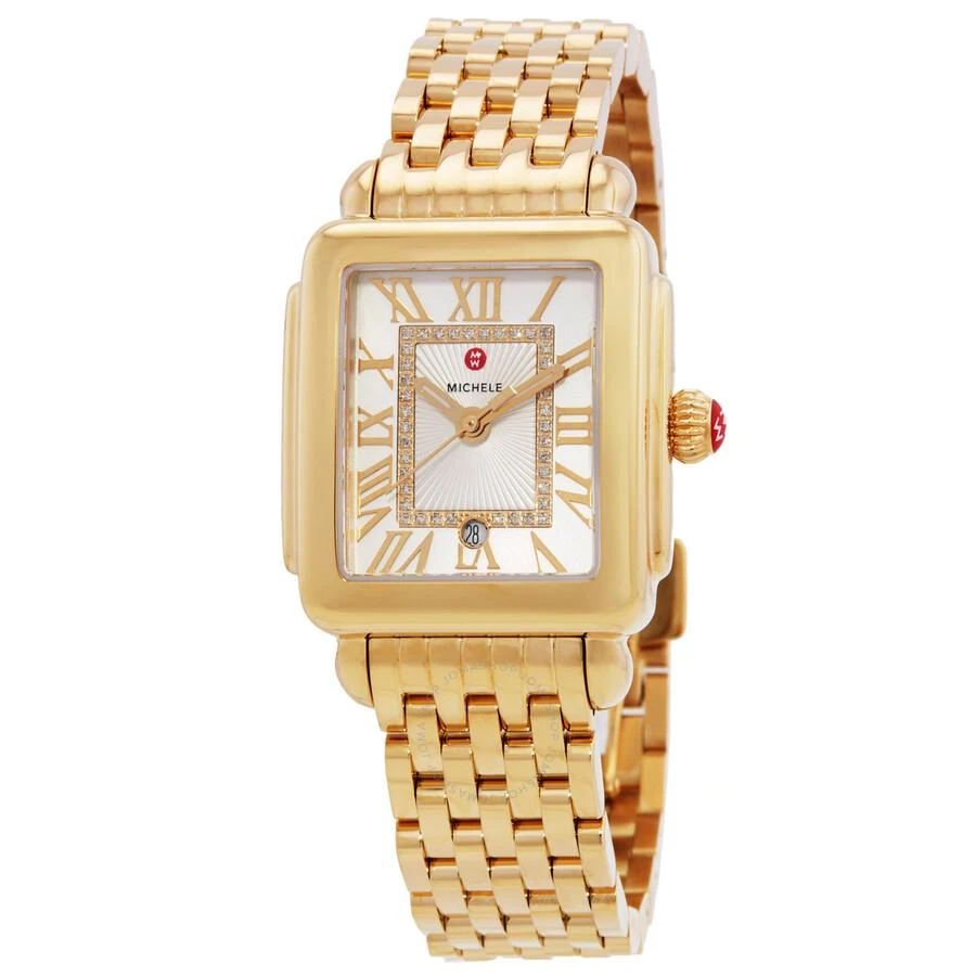 Michele Deco Madison Quartz Diamond Silver White Sunray Dial Ladies Watch MWW06G000014 1
